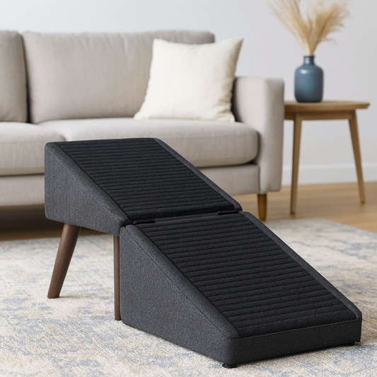Foldable Ottoman Dog Ramp Step Stool for Small Dogs, Non Slip for couch and bed